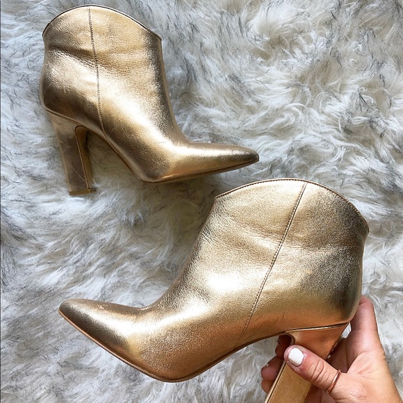 womens gold booties